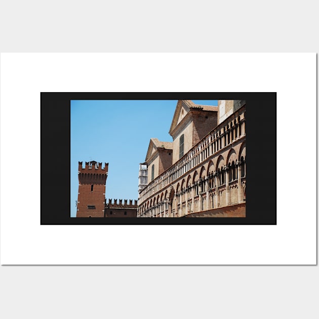 Buildings in Piazza Trento e Trieste, Ferrara Wall Art by jojobob